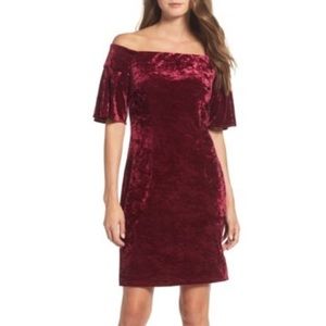 Eliza J Red Velvet Dress